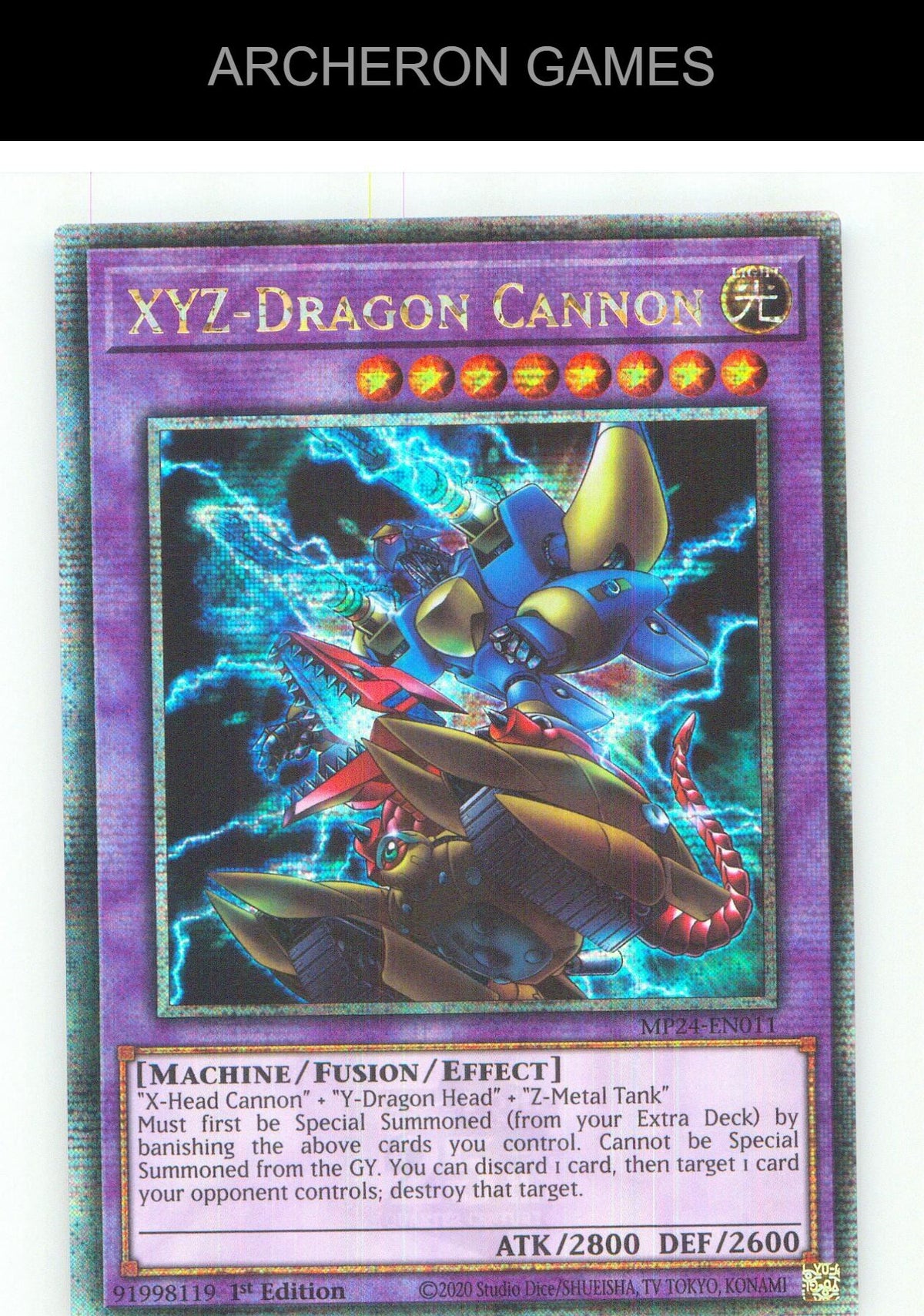 XYZ-Dragon Cannon (Alternate Art) (Quarter Century Secret Rare) 1st Edition