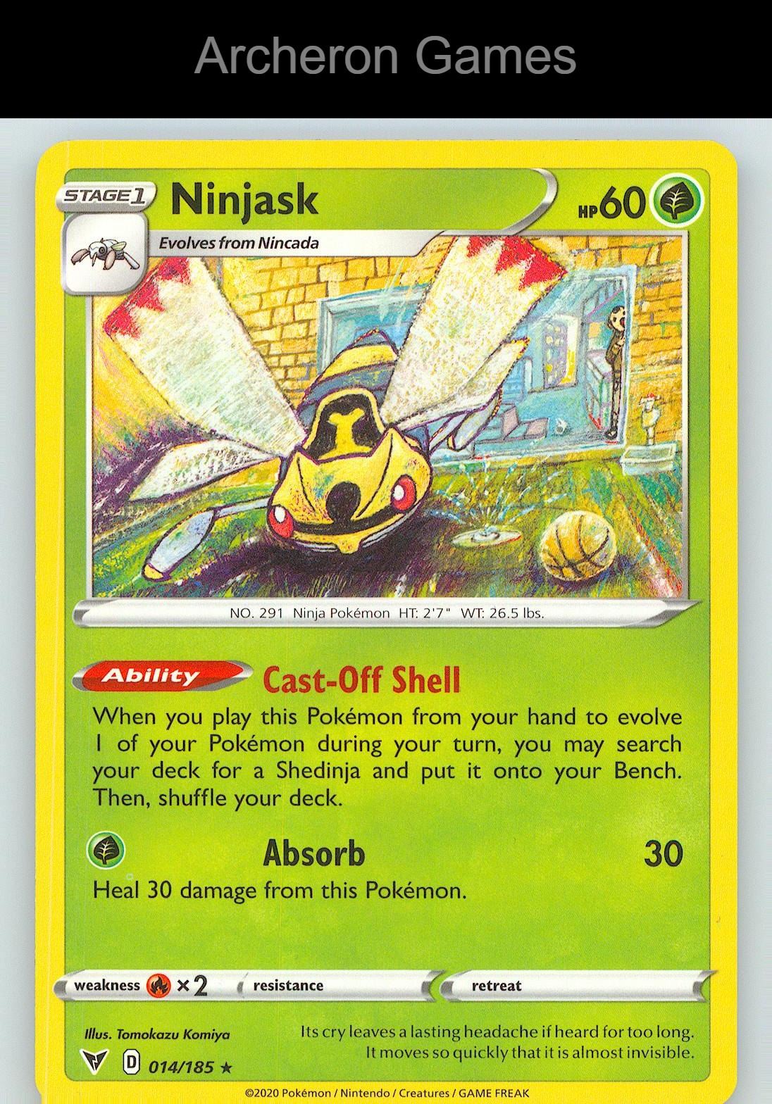 Pokemon Card Ninjask VIV 014/185 R Vivid Voltage