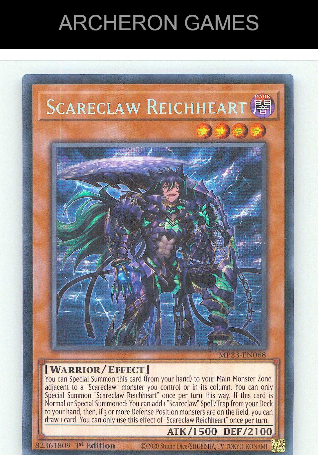 Scareclaw Reichheart Prismatic Secret Rare YUGIOH Card 1st Edition