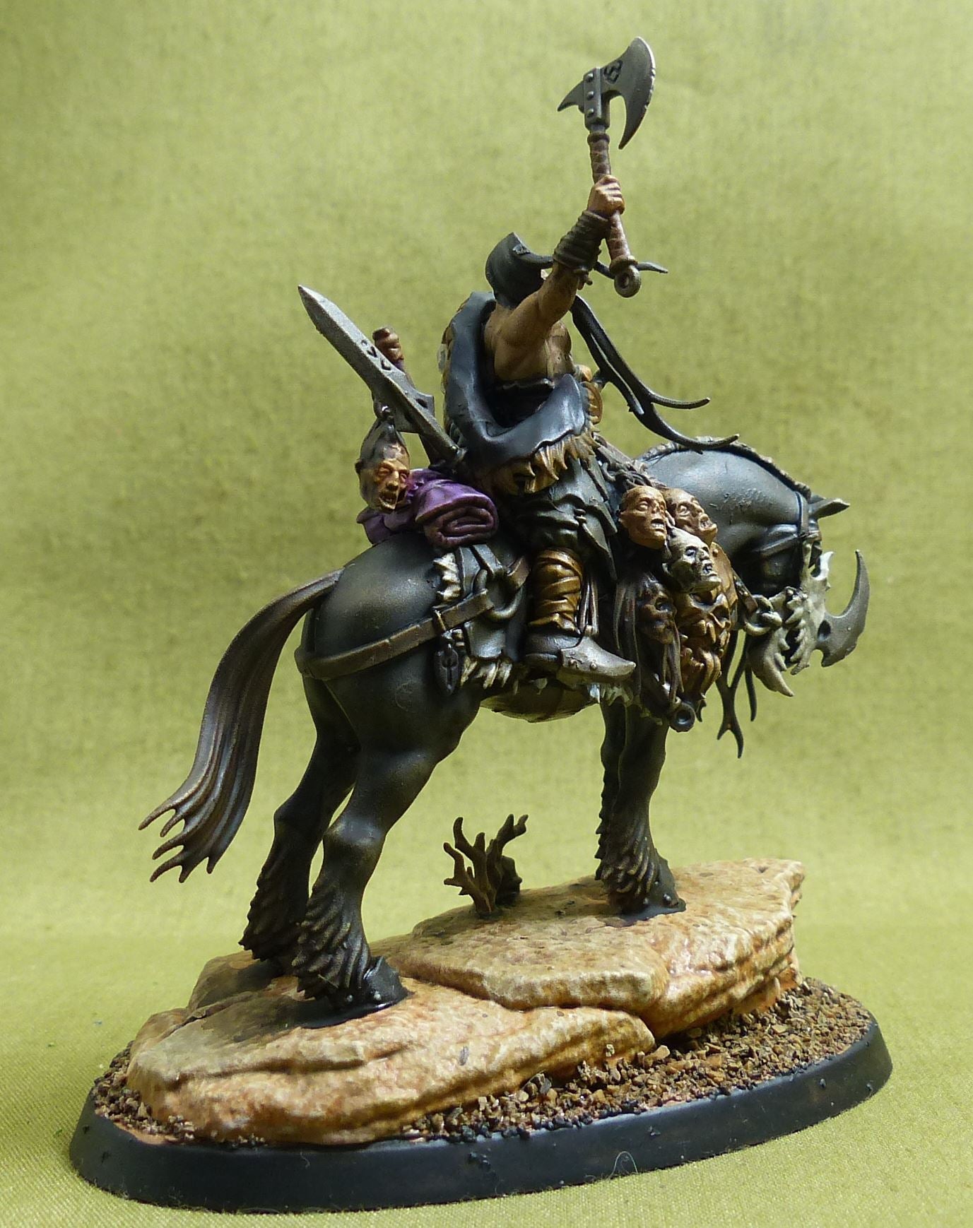 Darkoath Chieftain on Warsteed painted - Slaves to Darkness - Warhammer AoS #17C