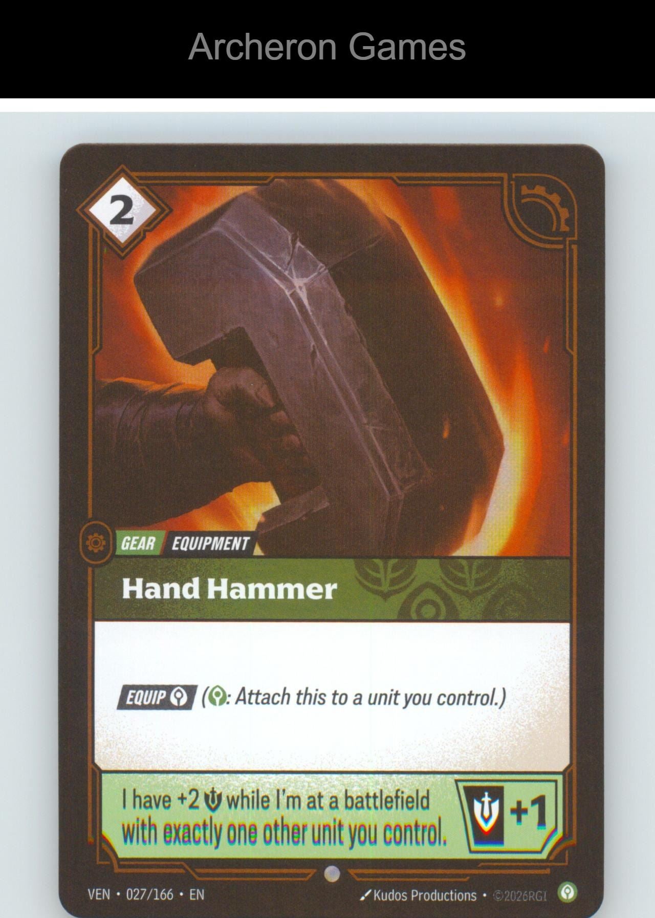 Hand Hammer VEN 027/166 C Vendetta Riftbound Card Foil