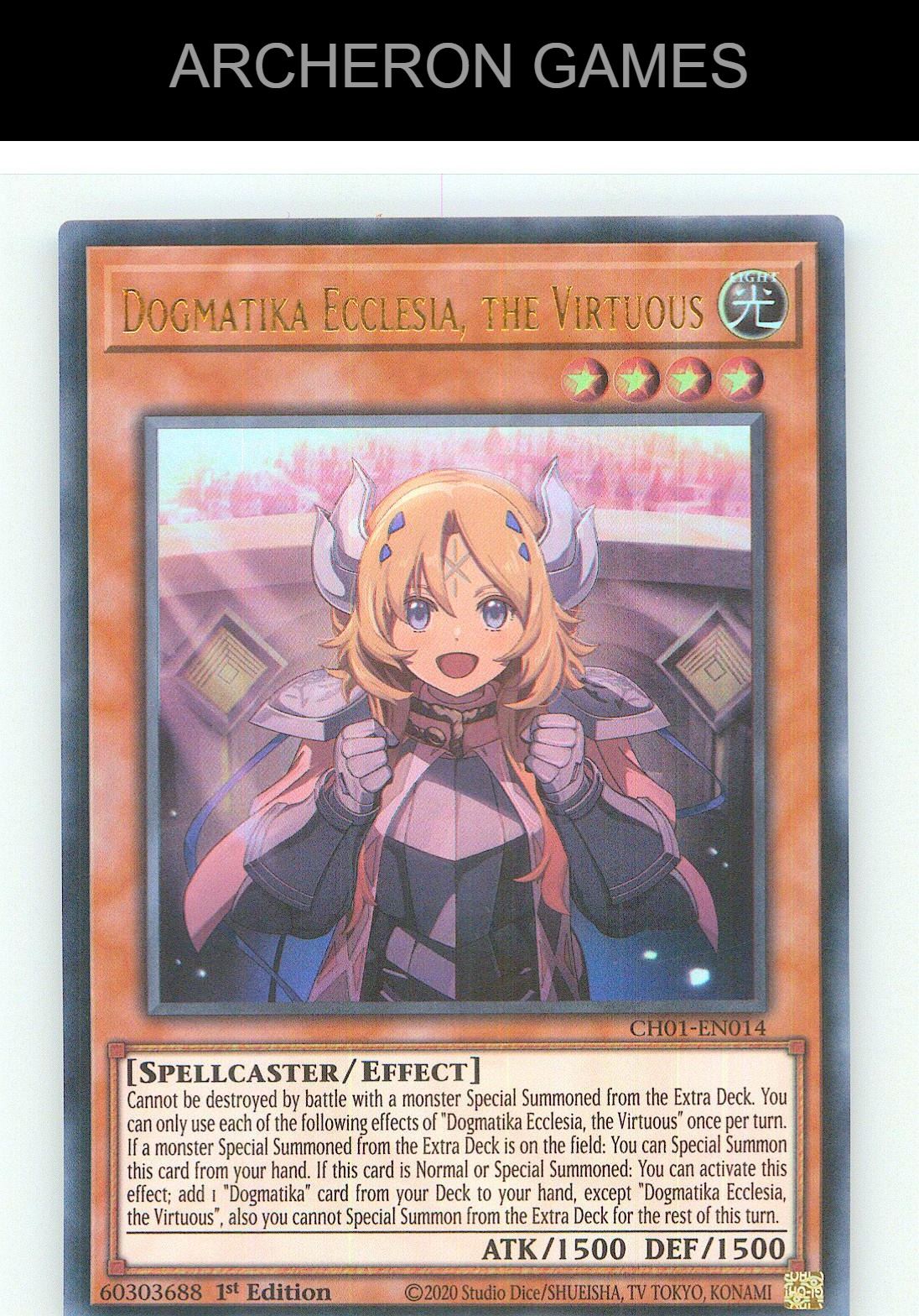 Dogmatika Ecclesia, the Virtuous Ultra Rare YUGIOH Card 1st Edition