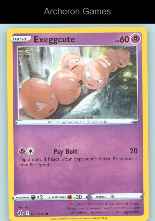 Pokemon Card Exeggcute CRZ 057/159 C Crown Zenith