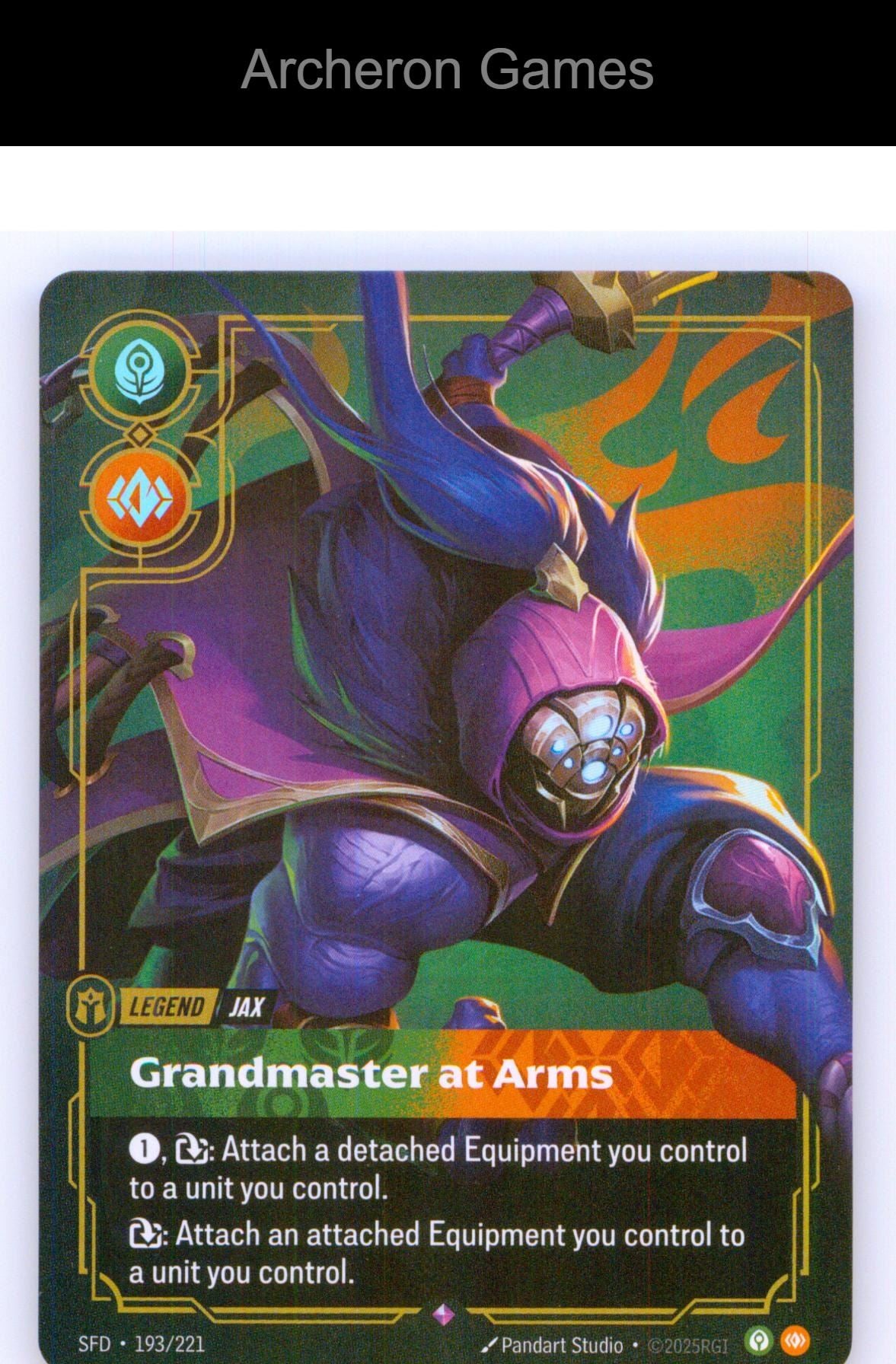 Jax - Grandmaster At Arms SFD 193/221 R Spiritforged Riftbound Card