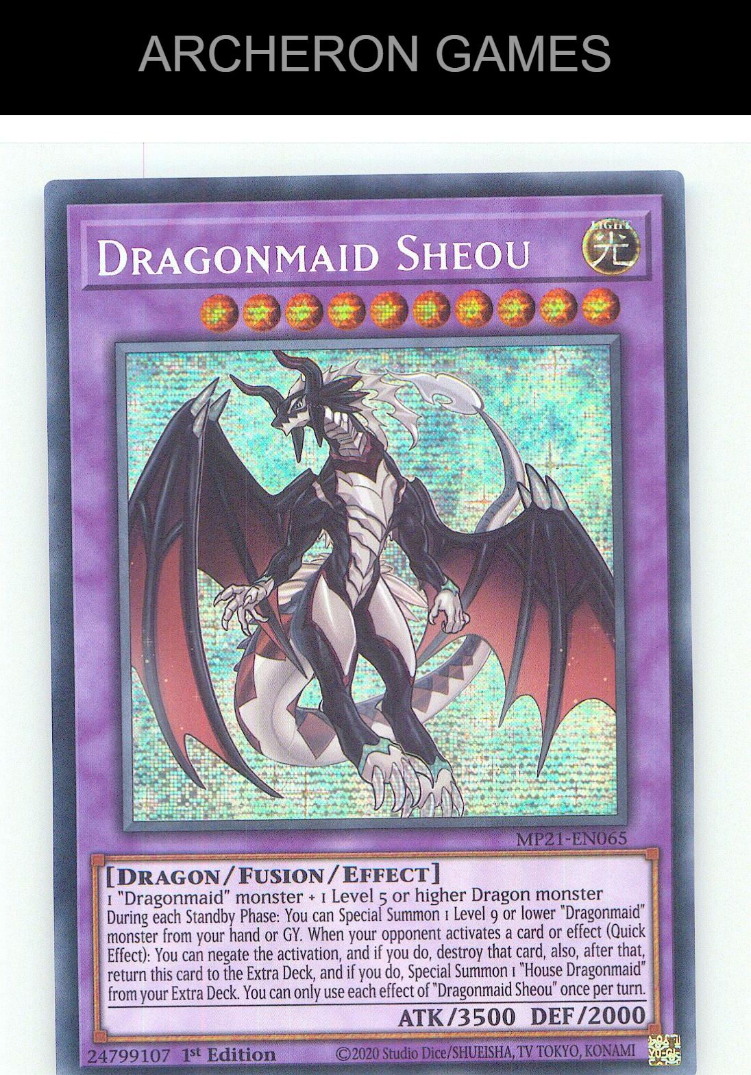 Dragonmaid Sheou Prismatic Secret Rare YUGIOH Card 1st Edition