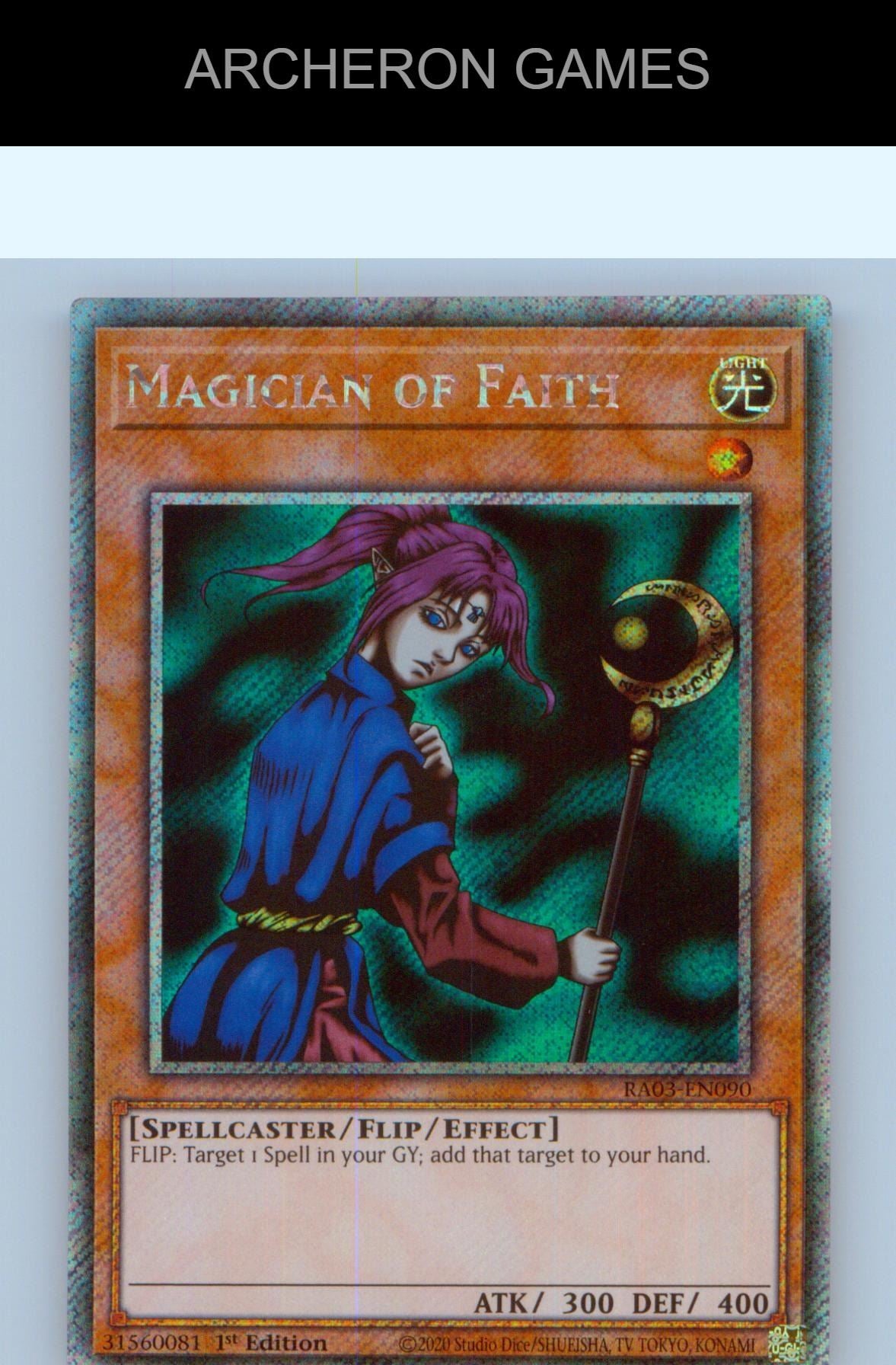 Magician of Faith (Platinum Secret Rare) YUGIOH Card 1st Edition