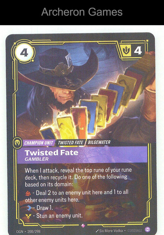 Twisted Fate - Gambler OGN 200/298 R Origins Riftbound Card