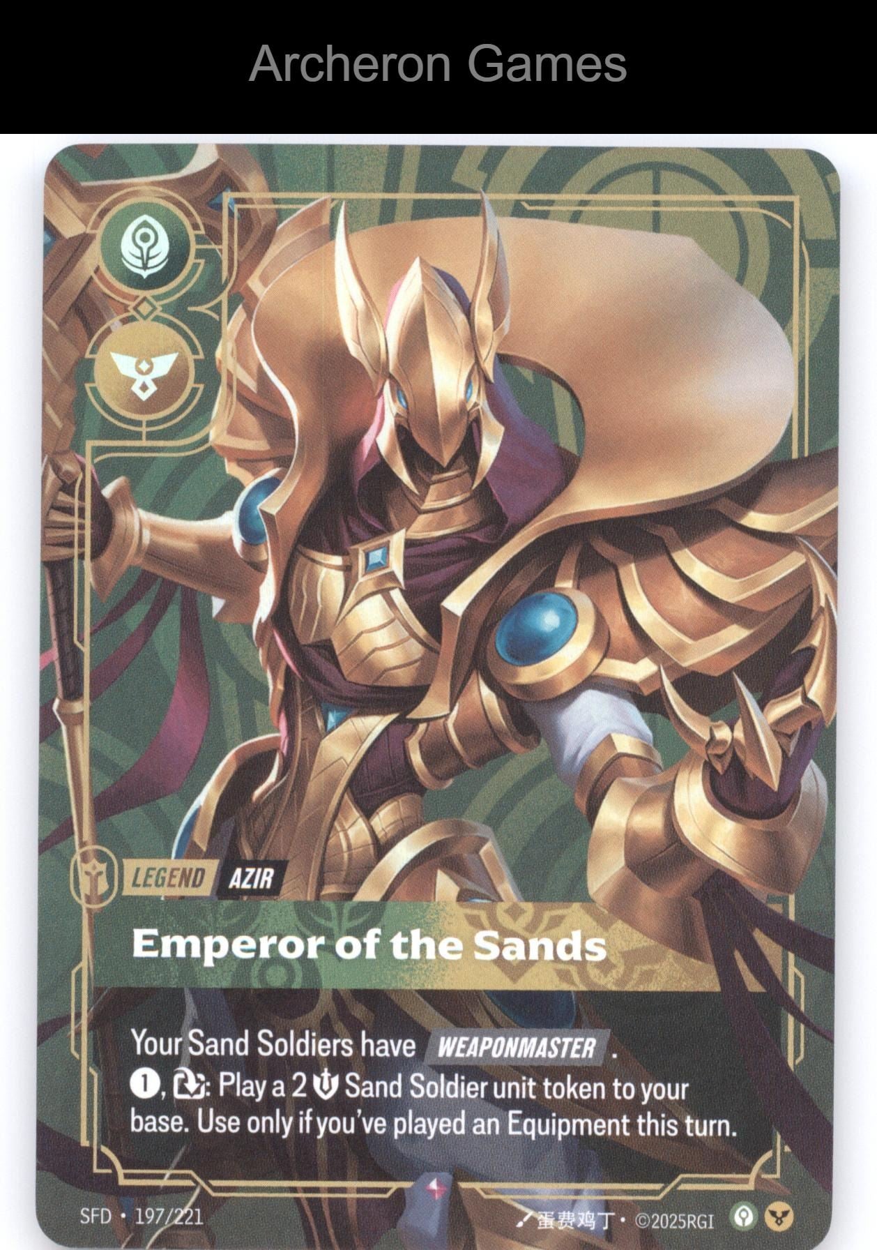 Azir - Emperor of the Sands SFD 197/221 R  Card Spiritforged
