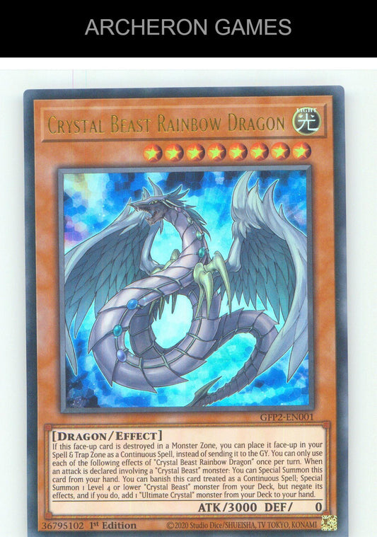 Crystal Beast Rainbow Dragon UR YUGIOH Card 1st Edition