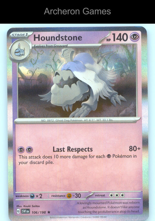 Pokemon Card Houndstone SVI 106/198 R Scarlet & Violet Holo