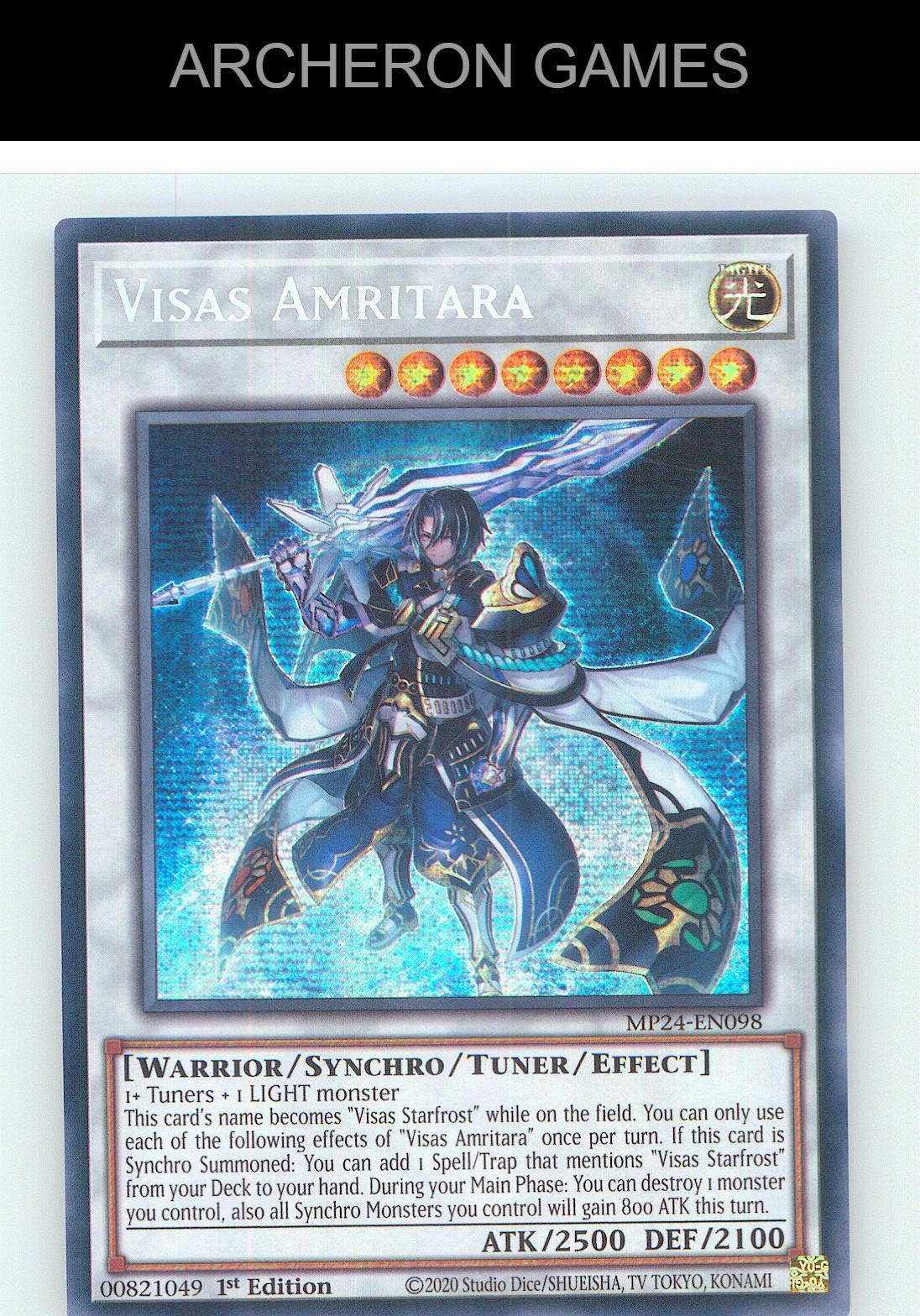 Visas Amritara Prismatic Secret Rare YUGIOH Card 1st Edition