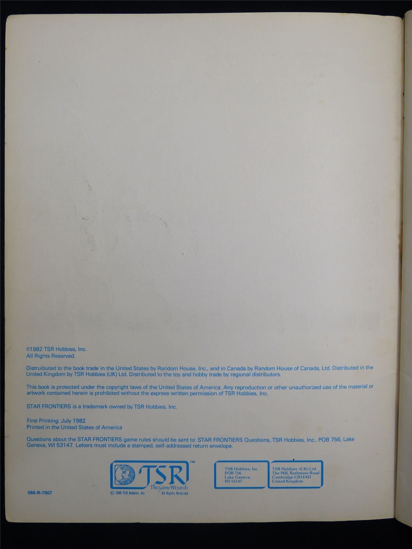 Star Frontiers: Alpha Dawn Expanded Game Rules - Roleplay Booklet #2S3