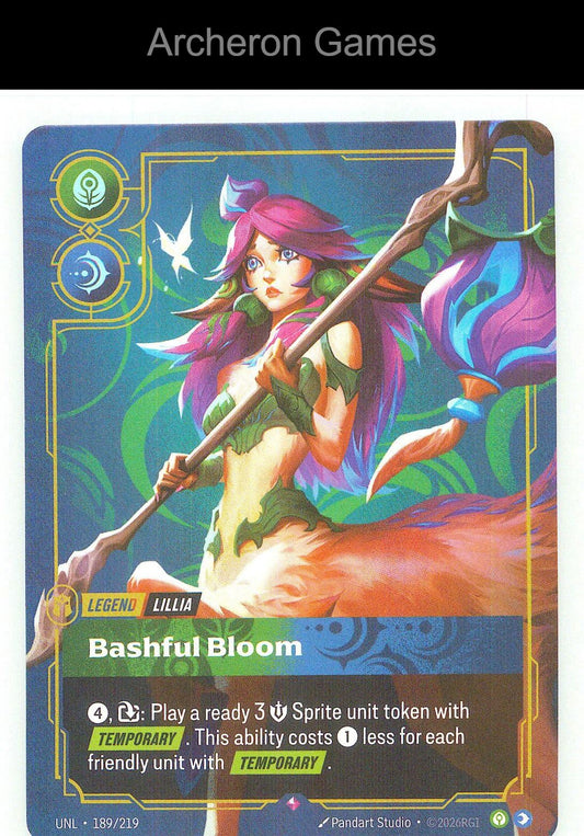 Lillia - Bashful Bloom UNL 189/219 R Unleashed Riftbound Card