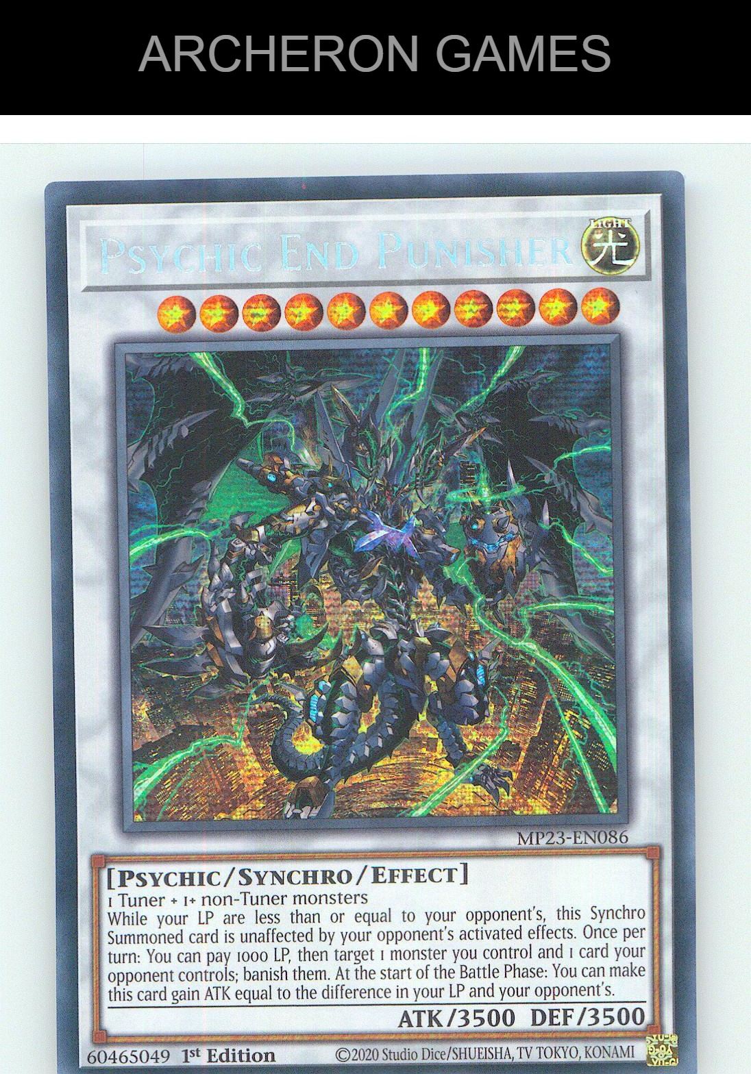 Psychic End Punisher Prismatic Secret Rare YUGIOH Card 1st Edition