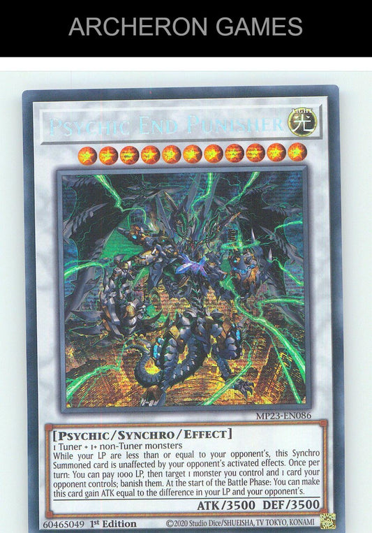 Psychic End Punisher Prismatic Secret Rare YUGIOH Card 1st Edition