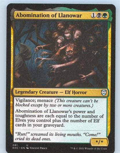 Abomination of Llanowar 81 UC MTG Card Commander: Kaldheim