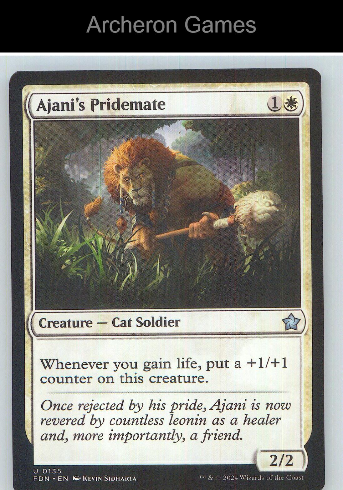 Ajani's Pridemate FDN 135 UC MTG Card NM/EX+