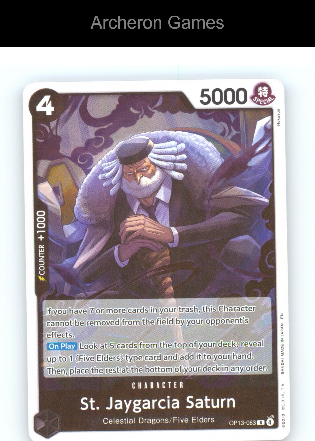 St. Jaygarcia Saturn OP13-083 R One Piece Card NM/EX+ Foil