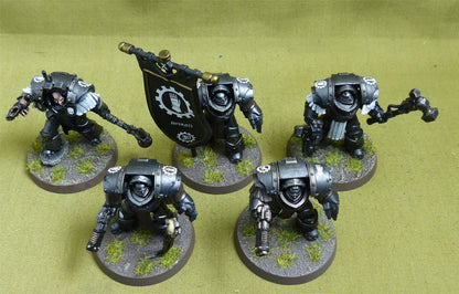 Legion Cataphractii Terminator Command Squad painted - Iron Hands - Warhammer Horus Heresy #2Q9