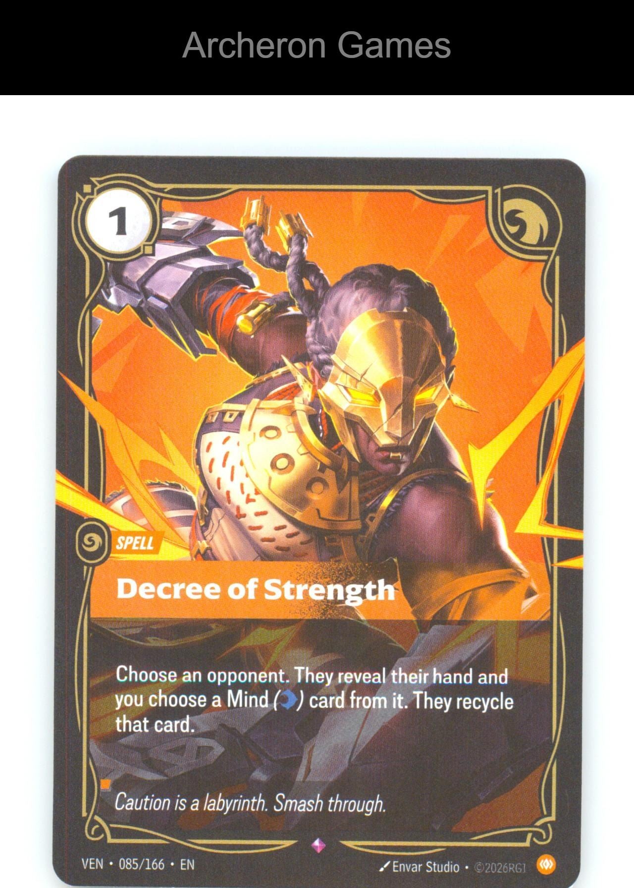 Decree of Strength VEN 085/166 R Vendetta Riftbound Card Foil