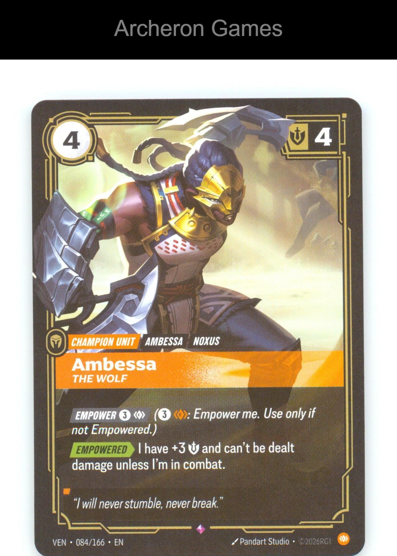 Ambessa - The Wolf VEN 084/166 R Vendetta Riftbound Card Foil