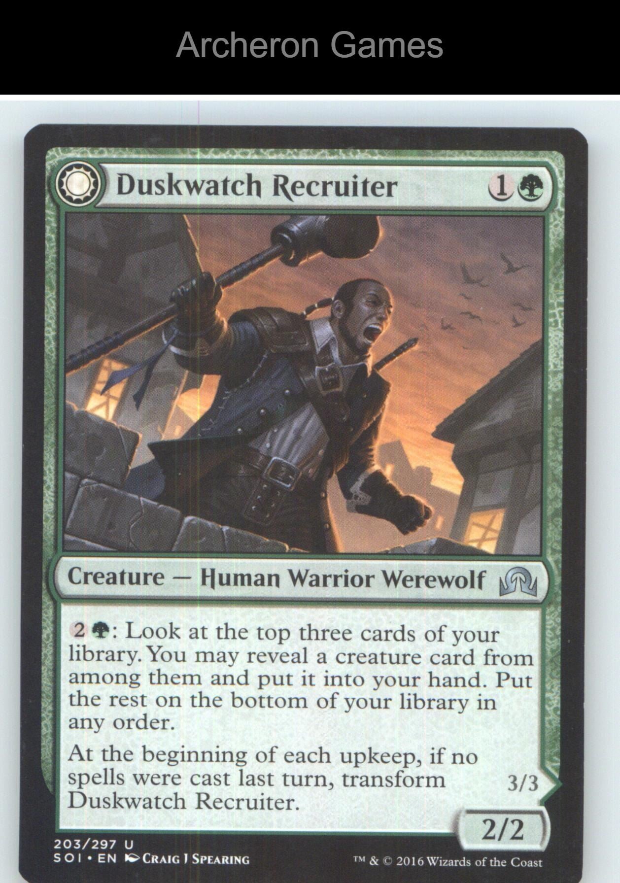 Duskwatch Recruiter SOI 203 UC MTG Card NM/EX+