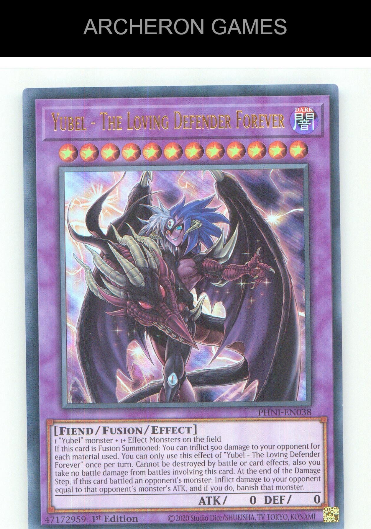 Yubel - The Loving Defender Forever UR YUGIOH Card 1st Edition