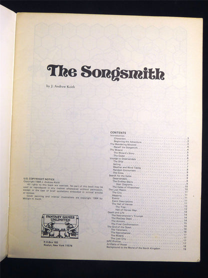 Chivalry & Sorcery: The Songsmith Booklet - Fantasy Games Roleplay Softback #2UQ
