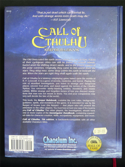 Call of Cthulhu Keeper Rulebook - Roleplay Hardback #1FO