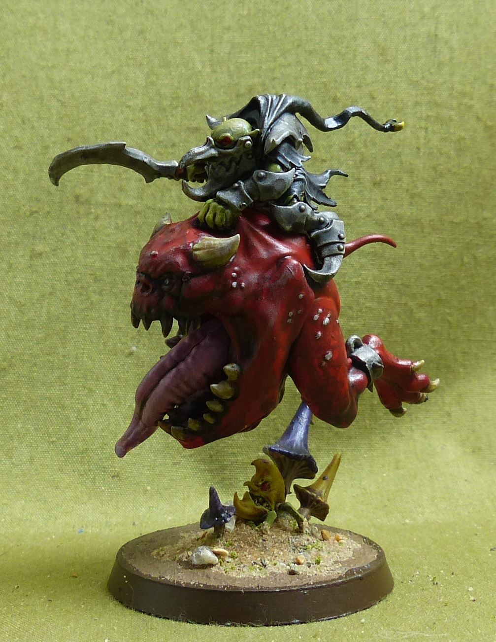Loonboss on Giant Cave Squig painted - Gloomspite Gitz - Warhammer AoS #16P