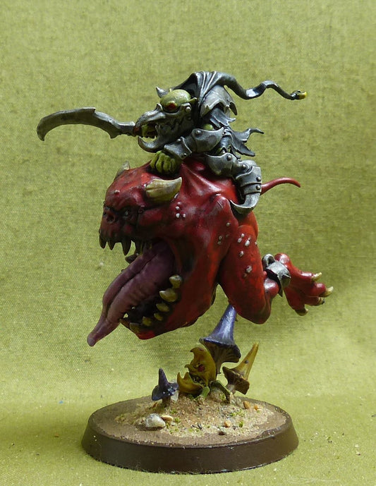 Loonboss on Giant Cave Squig painted - Gloomspite Gitz - Warhammer AoS #16P