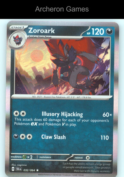 Pokemon Card Zoroark SFA 032/064 R Shrouded Fable Holo