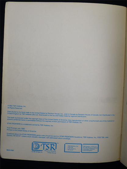 Star Frontiers: Alpha Dawn Expanded Game Rules - Roleplay Booklet #2S1