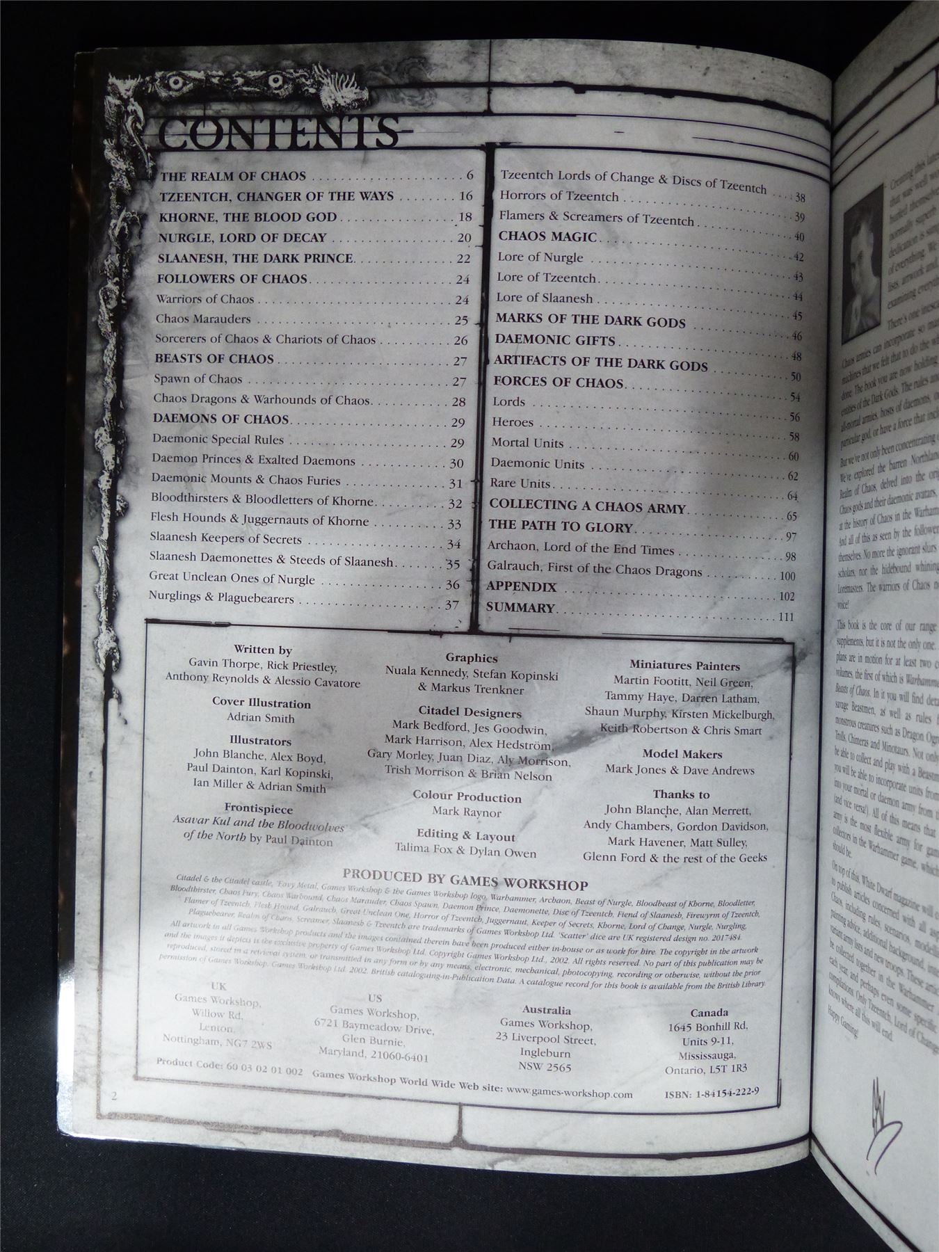 Warhammer Armies: Hordes of Chaos 7th Edition Softback 2002 - Warhammer Old World #1HC