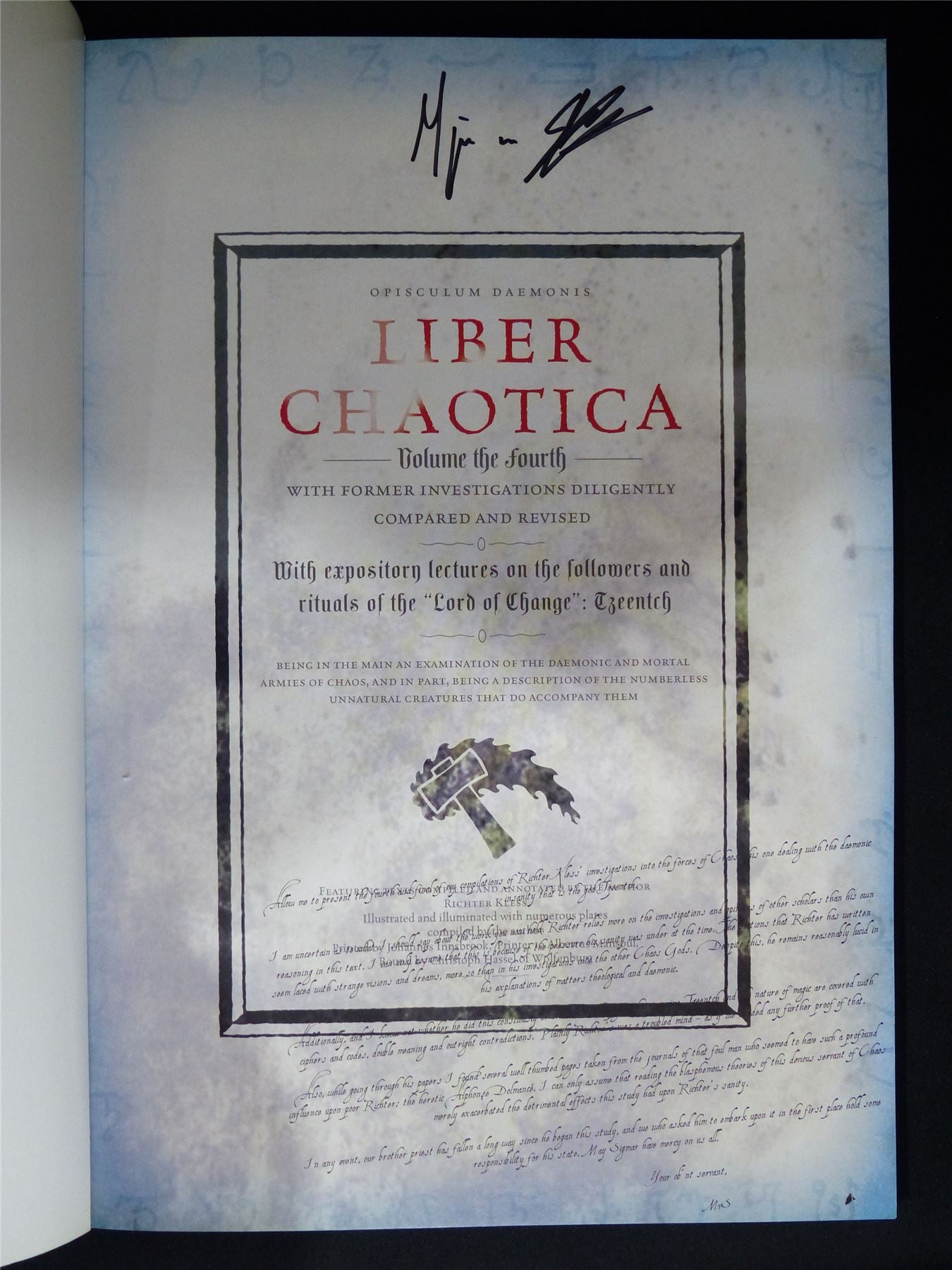 Liber Chaotica volume four: Tzeentch signed - Warhammer Black Library #1HV