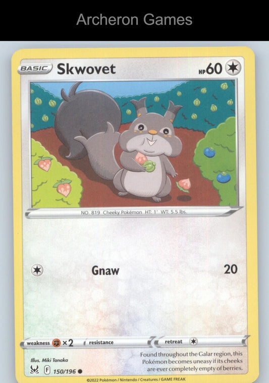 Pokemon Card Skwovet LOR 150/196 C Lost Origin
