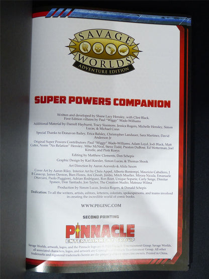 Savage World Advneture Edition: Super Powers Companion - Roleplay Hardback #1WQ