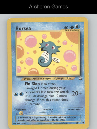 Pokemon Card Horsea N1 62/111 C Neo Genesis Unlimited