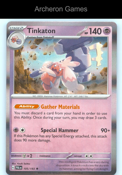 Pokemon Card Tinkaton (Holo) 105/193 R
