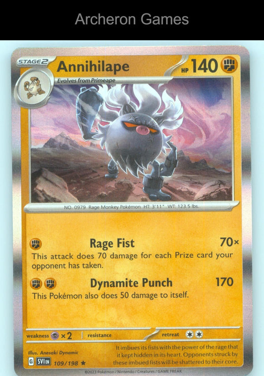 Pokemon Card Annihilape SVI 109/198 R Scarlet & Violet Holo
