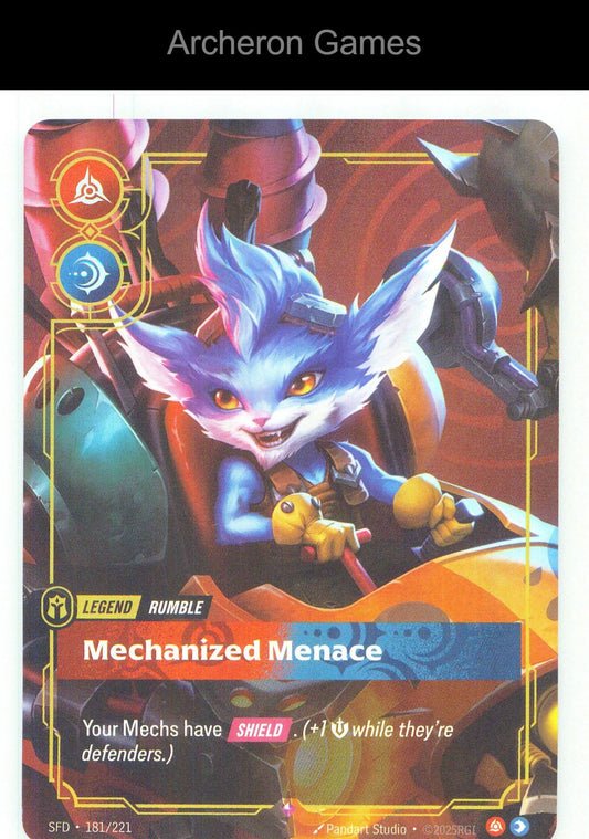 Rumble - Mechanized Menace SFD 181/221 R Spiritforged Riftbound Card Foil