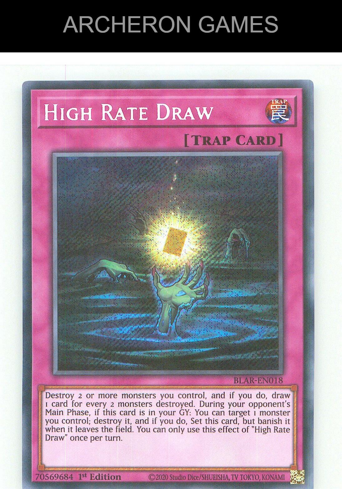 High Rate Draw SEC YUGIOH Card 1st Edition