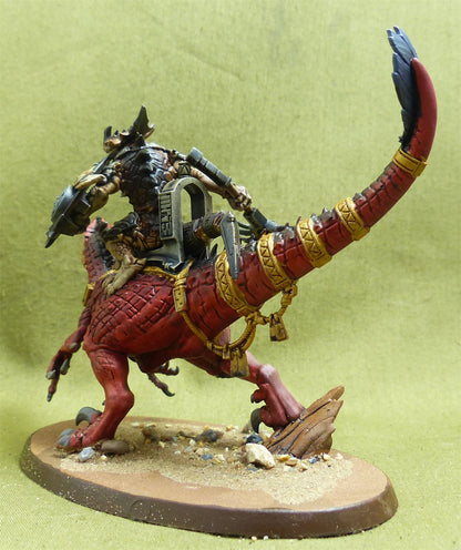 Saurus Scar-Veteran on Aggradon painted - Seraphon - Warhammer AoS #YJ