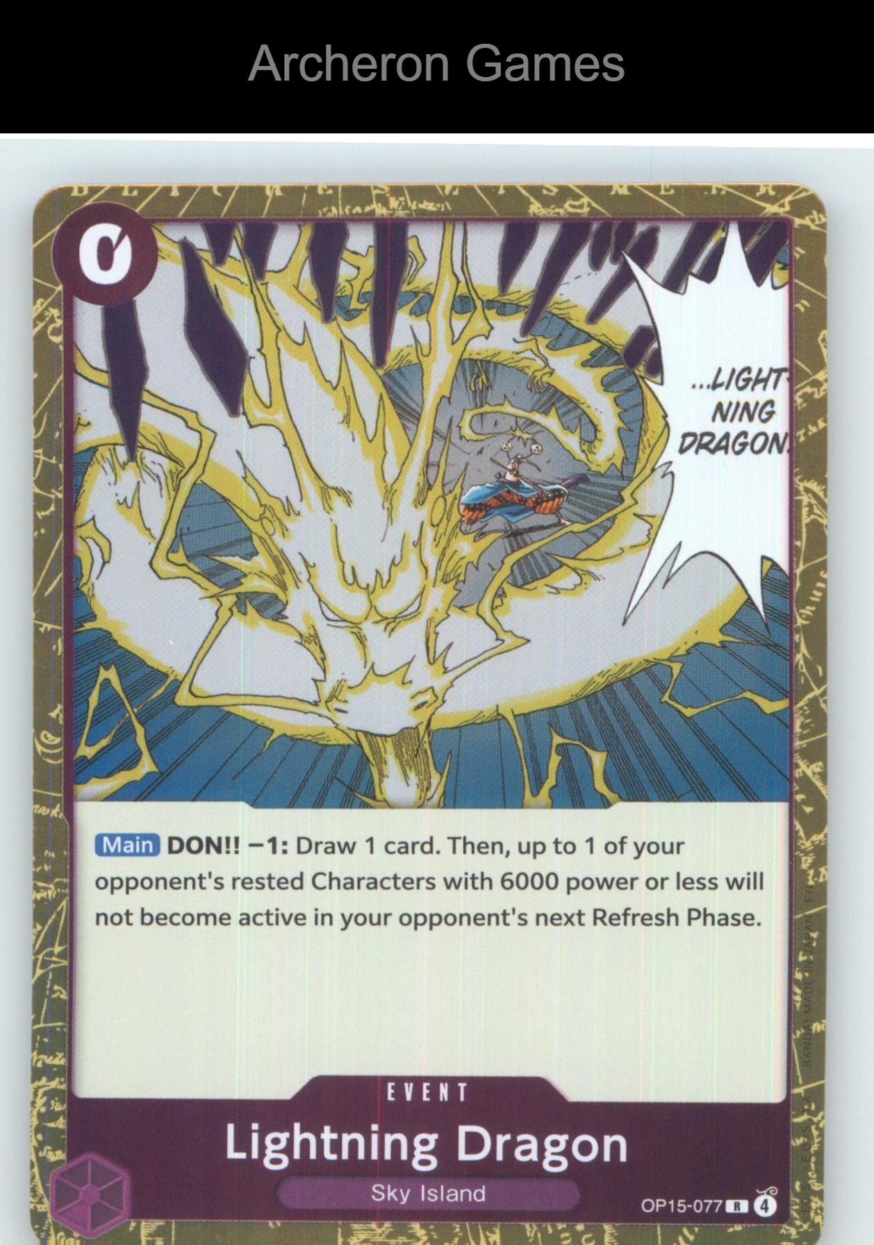 Lightning Dragon OP15-077 One Piece Card NM/EX+ Foil