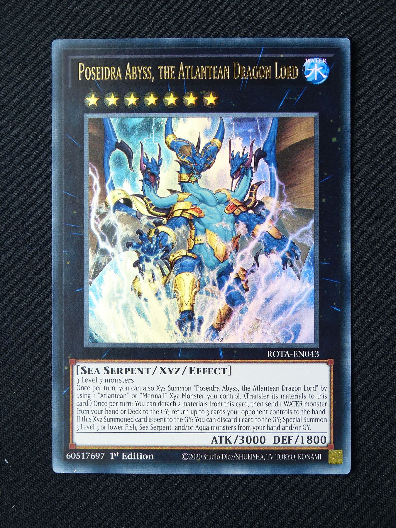 Poseidra Abyss The Atlantean Dragon Lord ROTA Ultra Rare - 1st ed Yugioh Card #3S5