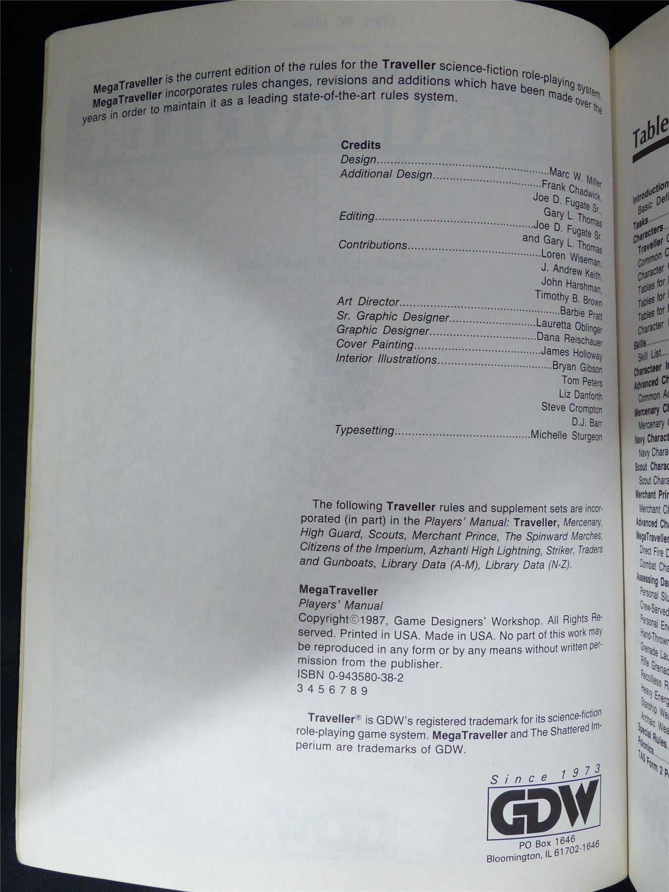MegaTraveller Player's Manual - GDW Roleplaying Booklet #2RF