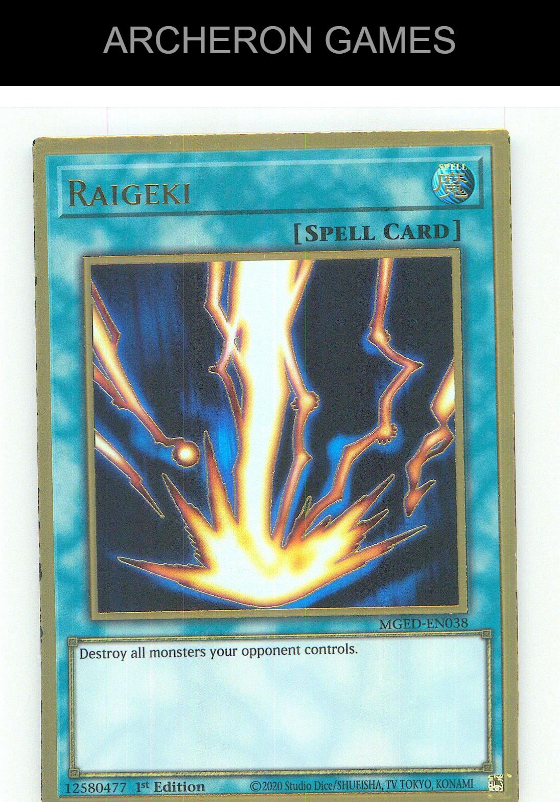 Raigeki Premium Gold Rare YUGIOH Card 1st Edition