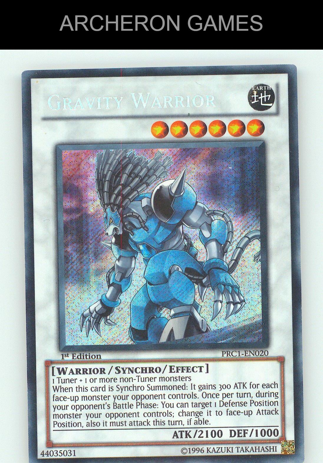 Gravity Warrior SEC YUGIOH Card