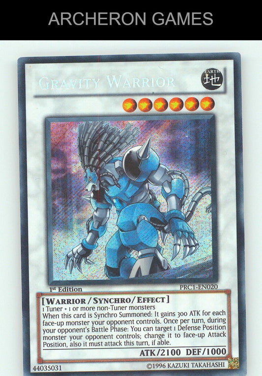 Gravity Warrior SEC YUGIOH Card
