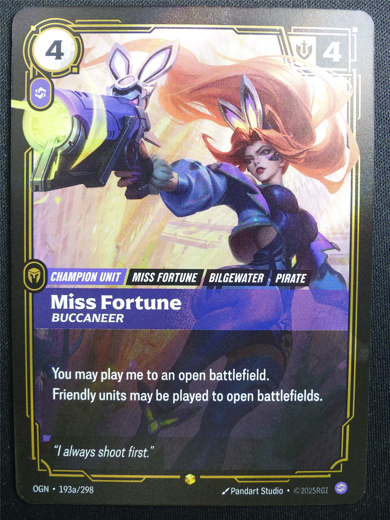 Miss Fortune Buccaneer 193a/298 Overnumber Rare Foil - OGN - Riftbound Card #2DB